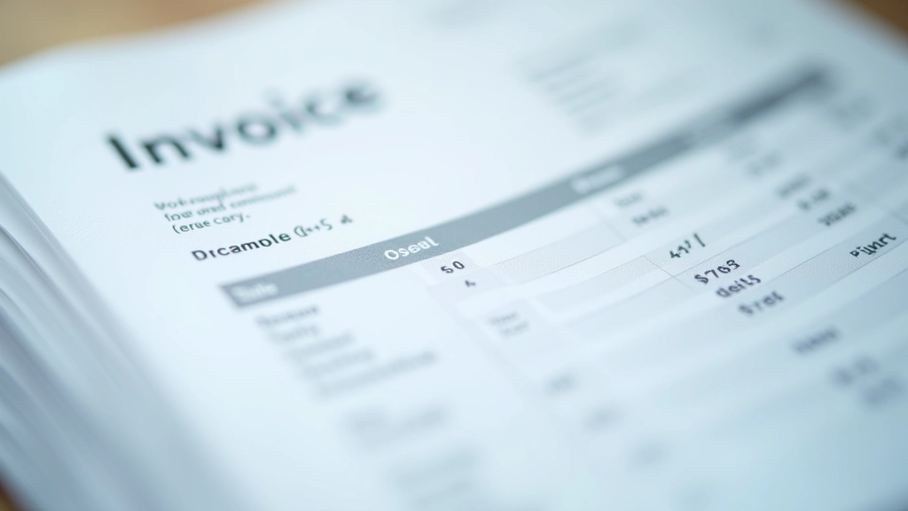 Close-up view of invoice document showing text extraction accuracy with highlighted areas